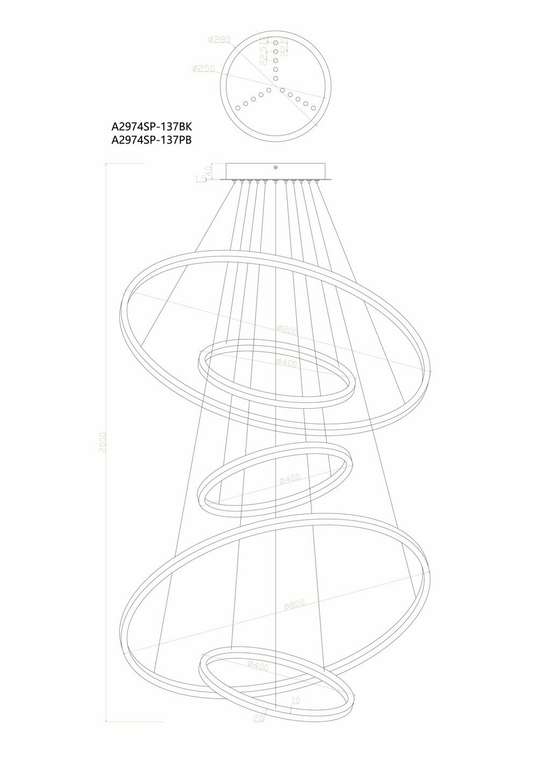 Подвесная люстра Arte Lamp ARKANE A2974SP-137PB