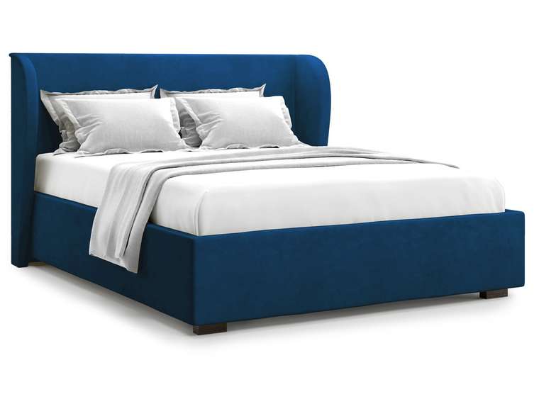 Кровать Tenno 160х200 темно-синего цвета с подъемным механизмом 