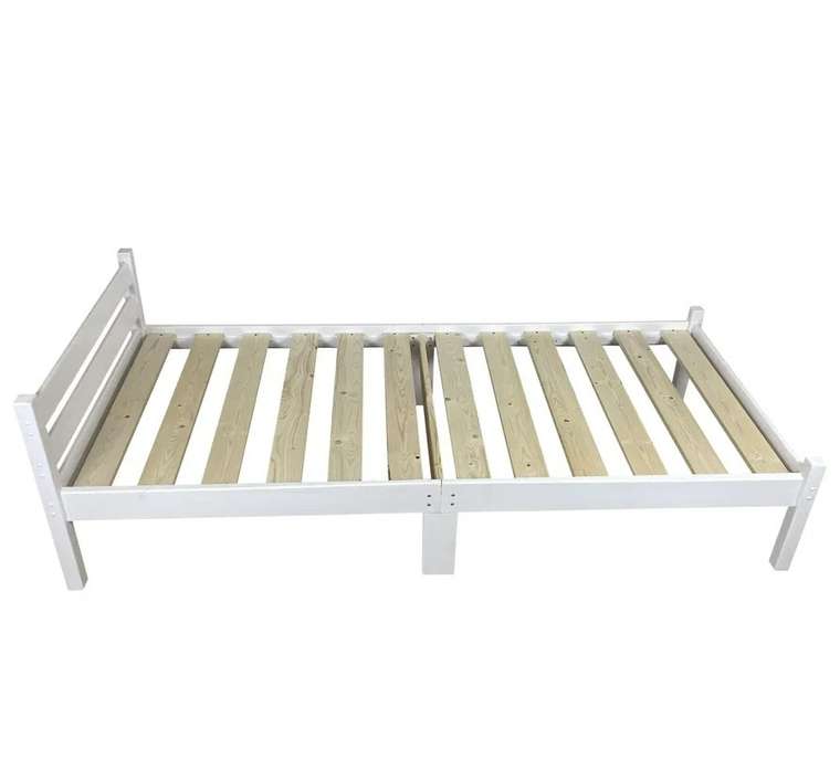 Кровать односпальная Классика Компакт сосновая 60х190 белого цвета