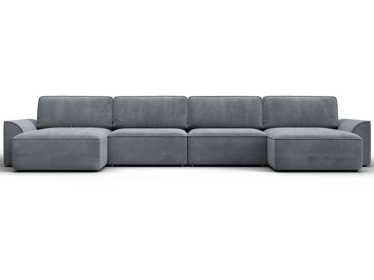 Угловой диван-кровать Лига-048 лонг серого цвета