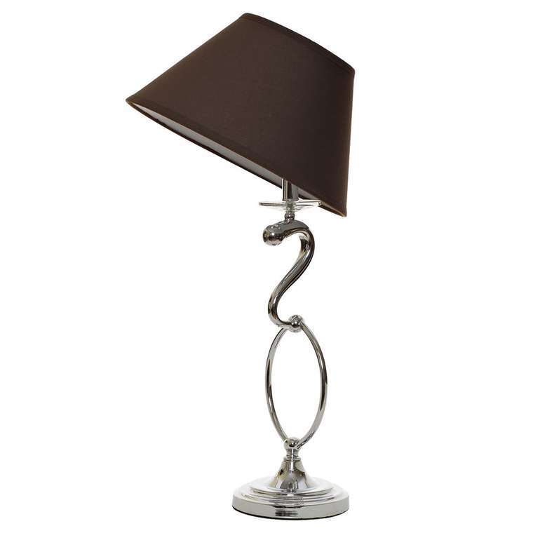 Настольная лампа с коричневым абажуром