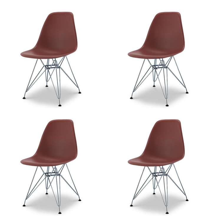 Набор из четырех стульев Джексон коричневого цвета