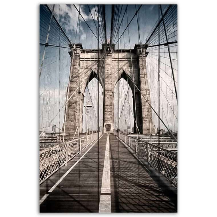 Картина на дереве Бруклинский мост 60х90 см