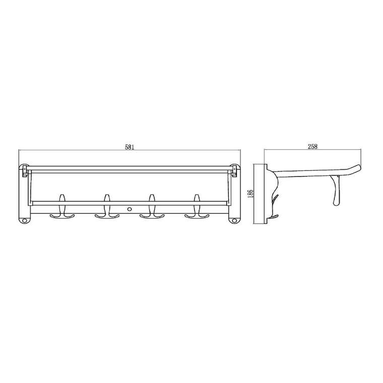 Полка для полотенец Savol S-006099, хром
