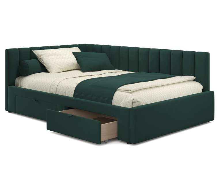 Кровать Milena 120х200 темно-зеленого цвета без подъемного механизма