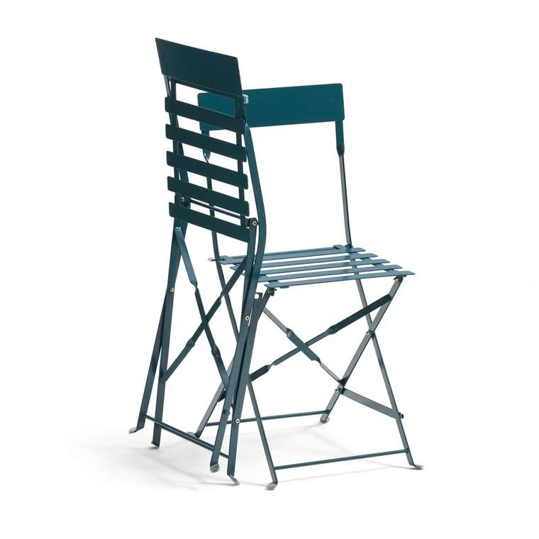 Комплект складных стульев из металла Ozevan синего цвета