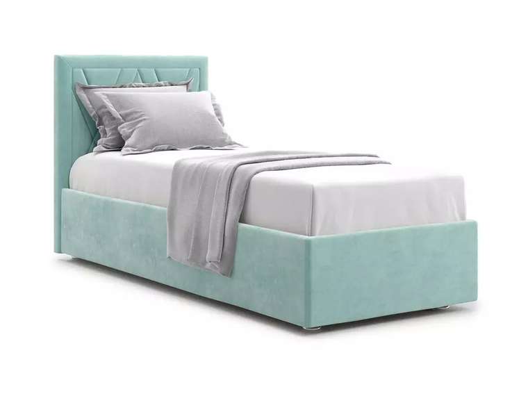Кровать Premium Milana 2 90х200 бирюзового цвета с подъемным механизмом