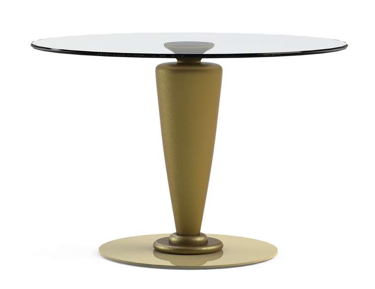 Обеденный стол "ABREGO Gold" с круглой столешницей из закаленного стекла 