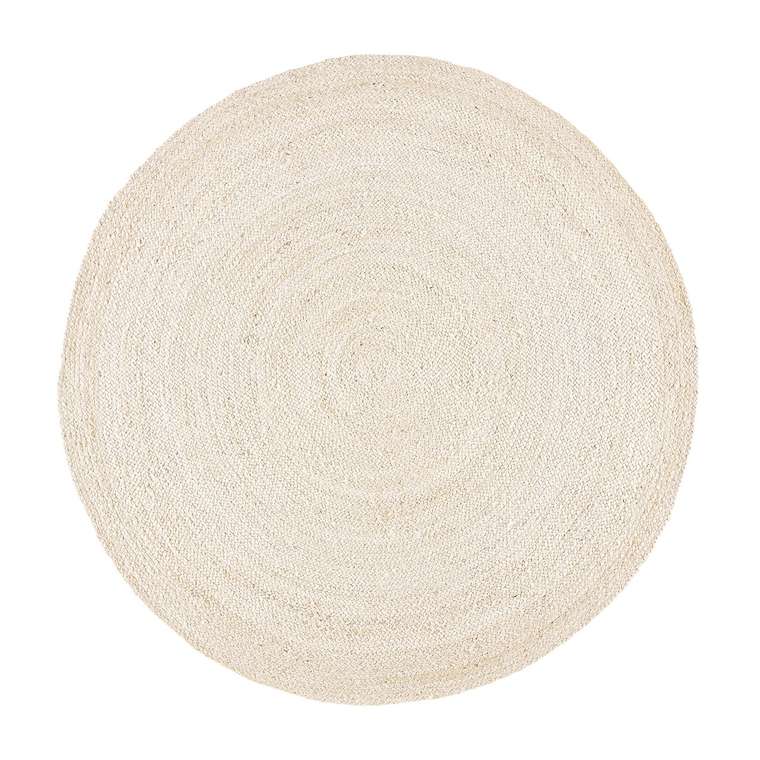Ковер круглый из отбеленного джута Aftas 120х120 бежевого цвета