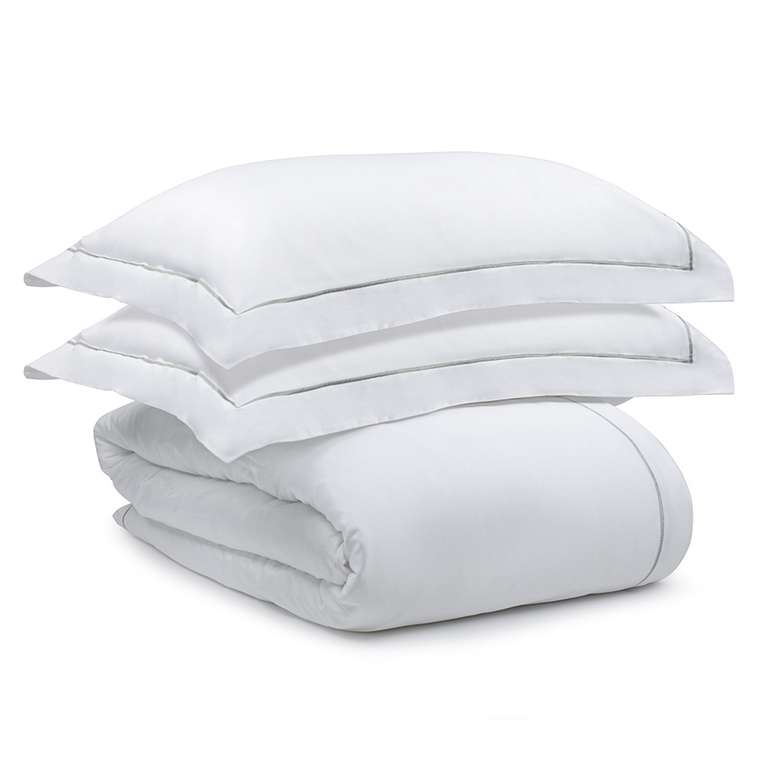 Комплект постельного белья без простыни из египетского хлопка Essential 220х200 белого цвета