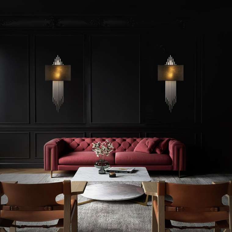 Настенный светильник Elegio 10107 Silver black (ткань, цвет черный)