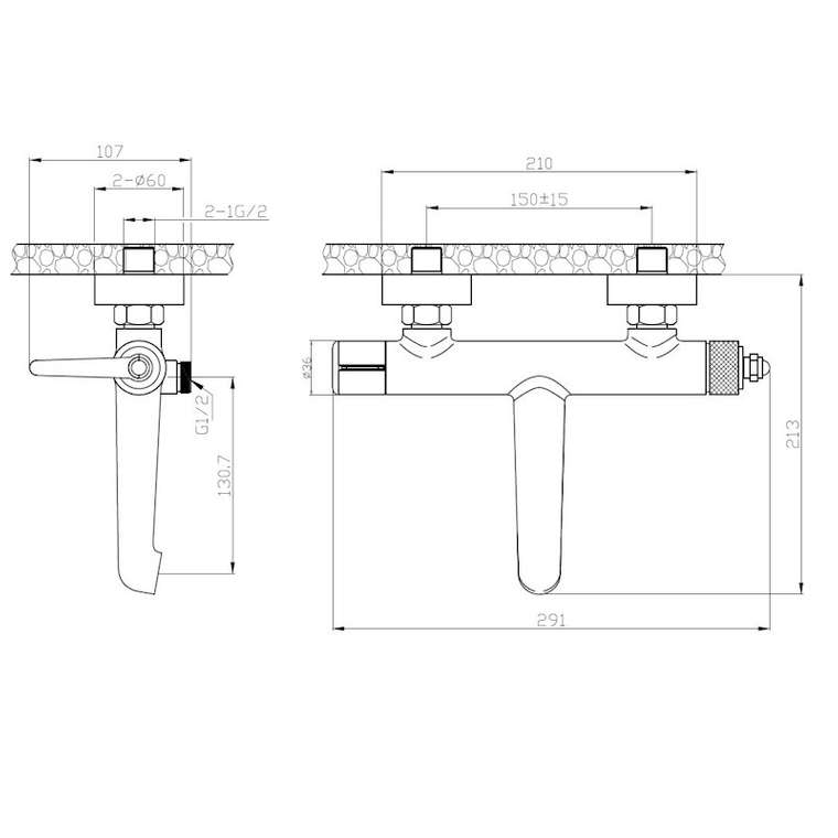 Смеситель для ванны ESKO BG54, хром