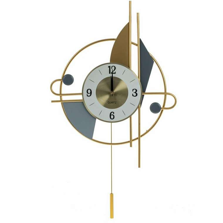 Часы настенные декоративные Wind золотого цвета
