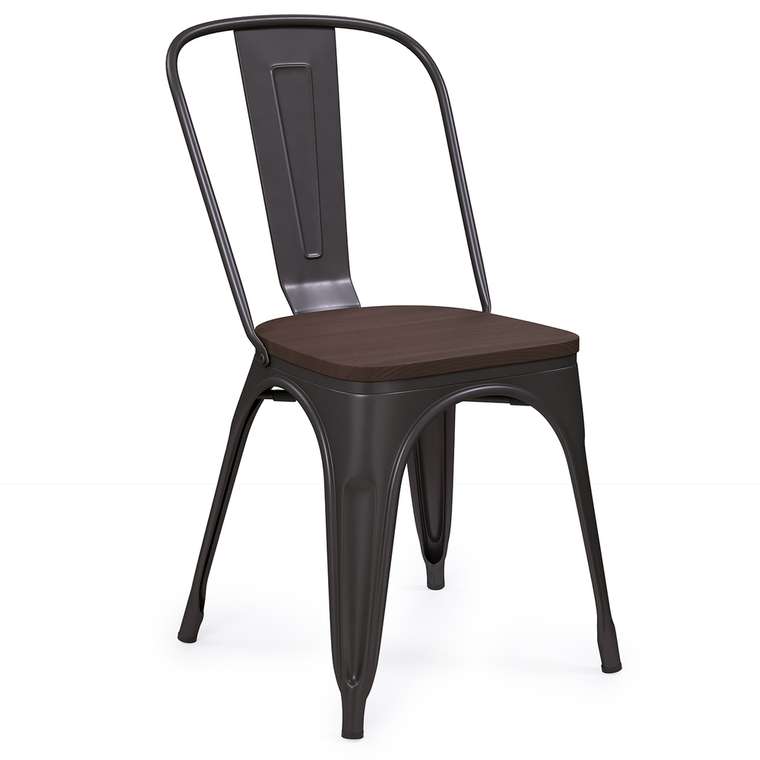 Обеденный стул Bistro Wood черного цвета