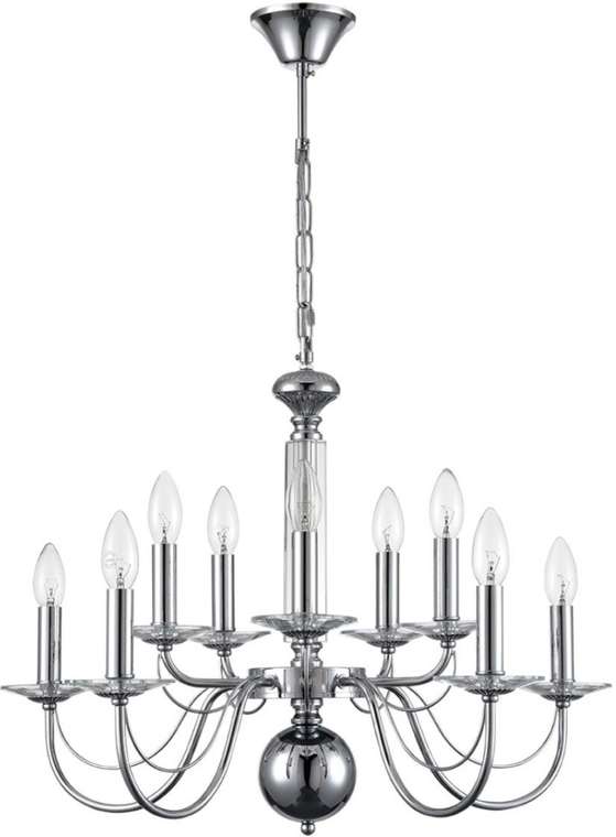 Подвесная люстра Lumion Incanto 8034/10 хром, металл/стекло Е14 10*40W 220V подсвечник