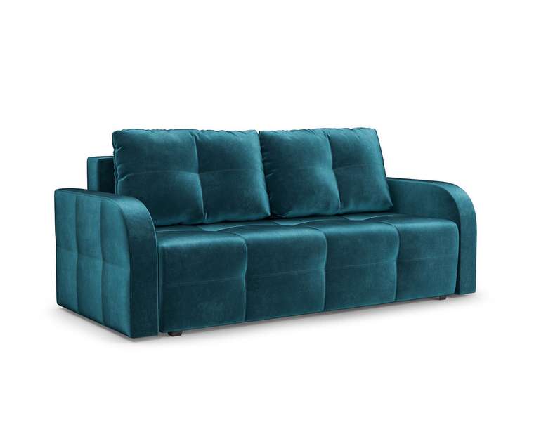 Прямой диван-кровать Марсель 3 сине-зеленого цвета