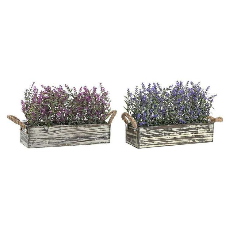 Декоративное растение 30 x 12 x 21 cm Деревянный Лиловый полиэтилен Фуксия (2 штук)