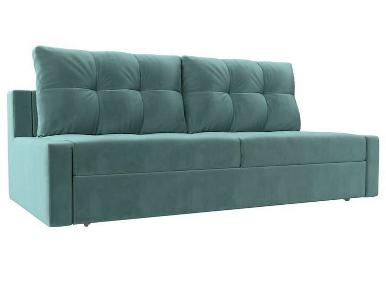 Прямой диван-кровать Мартин бирюзового цвета