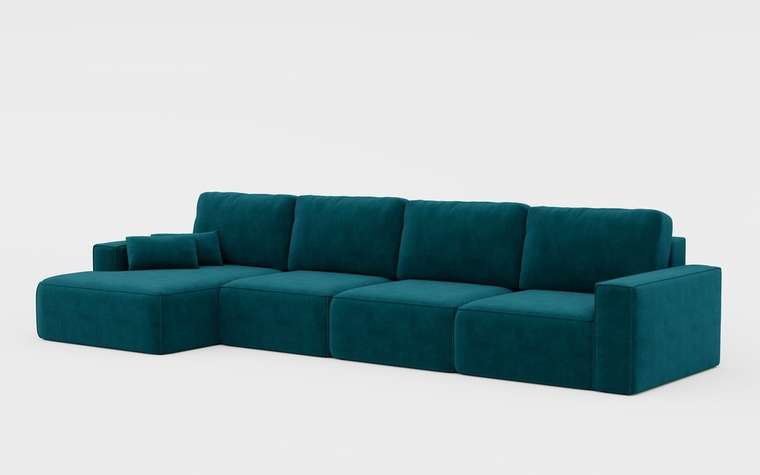 Угловой диван-кровать Вест бирюзового цвета