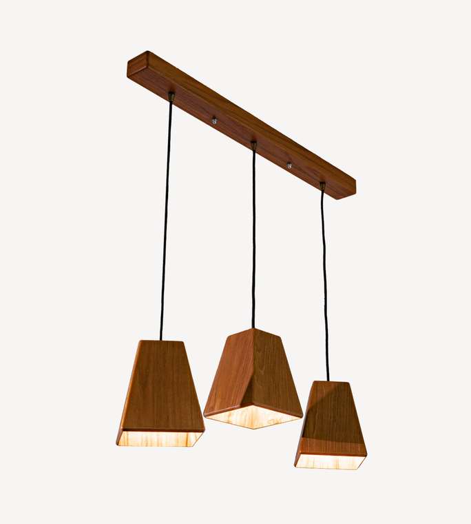 Подвесной светильник Син 3 из массива палисандры