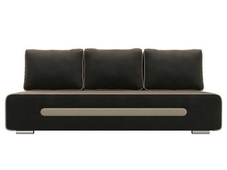 Прямой диван-кровать Приам коричневого цвета