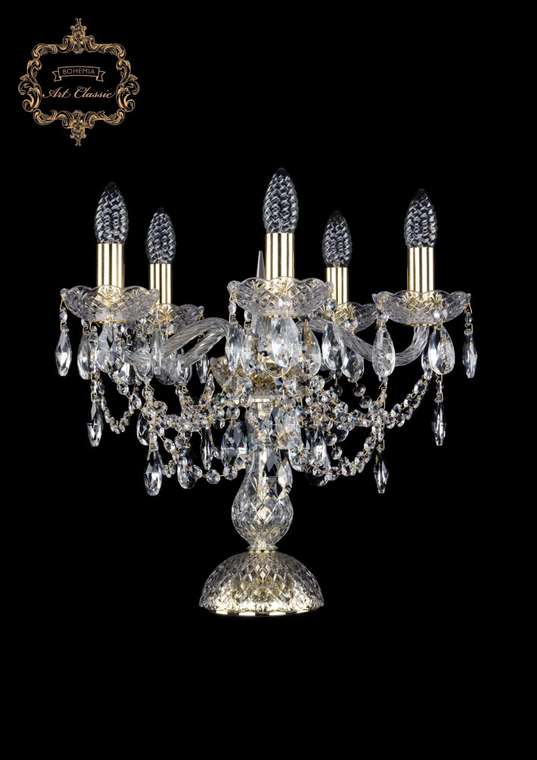 Хрустальная настольная лампа с подвесками Art Classic 45962 12.25.5.141-37.Gd.Sp подсвечник