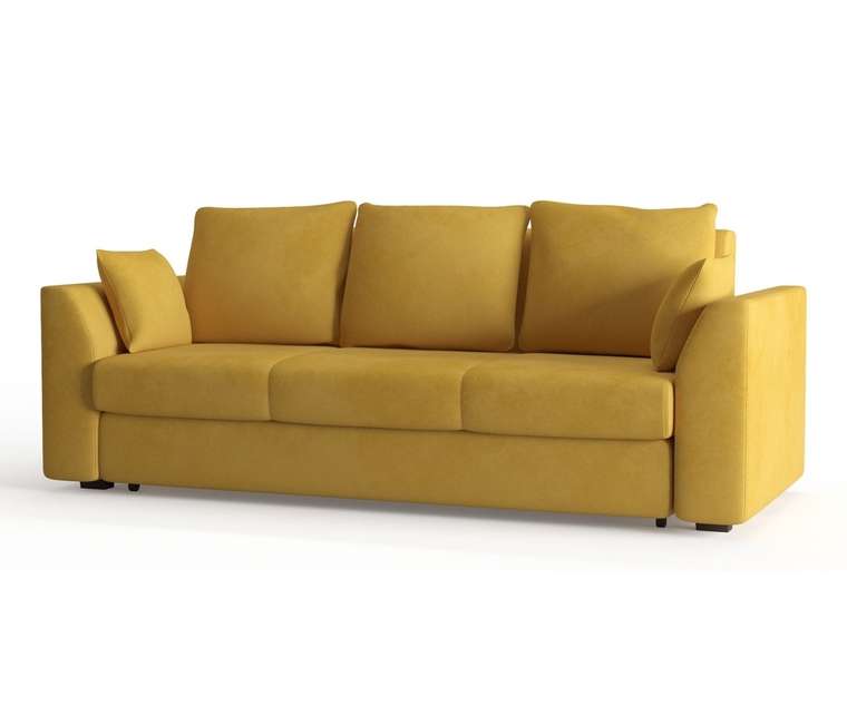Диван-кровать Ла-Рошель в обивке из велюра желтого цвета