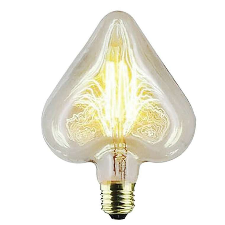 Ретро лампа накаливания E27 40W 2000K (желтый) 220V 2740-H формы сердца