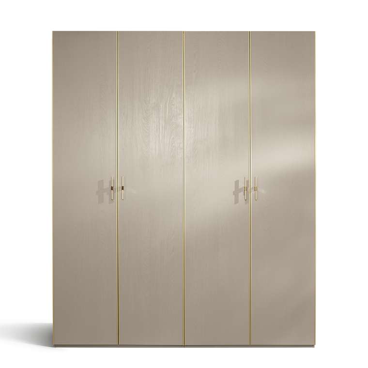Шкаф для одежды четырехдверный Palmari серо-бежевого цвета