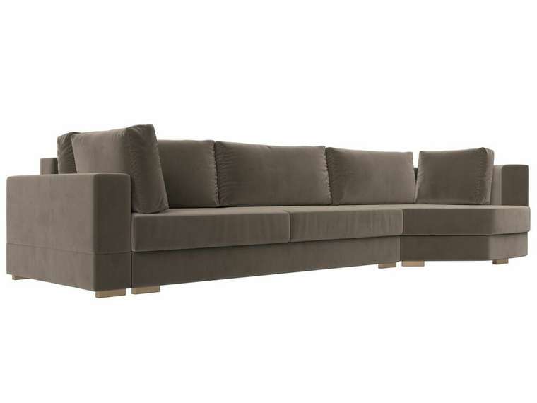 Угловой диван-кровать Лига 026 коричневого цвета правый угол