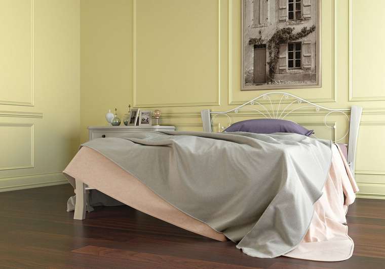 Кровать Фортуна 160х200 бело-бежевого цвета