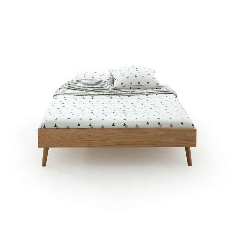 Кровать со спальным основанием Jimi 180x200 бежевого цвета