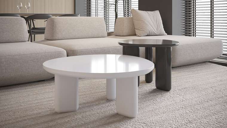 Столик журнальный Гласс светло-серого цвета