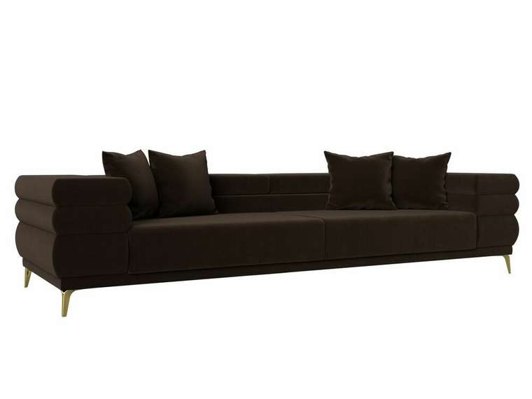 Прямой диван-кровать Лига 021 коричневого цвета 