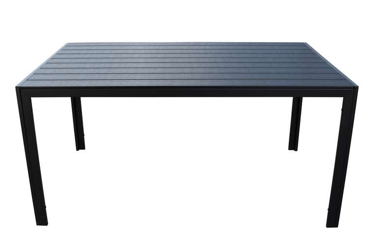 Стол прямоугольный черного цвета с алюминиевым каркасом