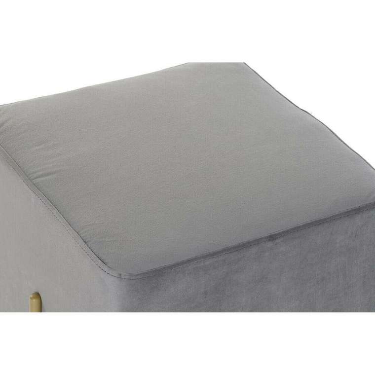 Пуфик подставка для ног Scandi Серый Позолоченный Металл Велюр 42 x 42 x 45 cm