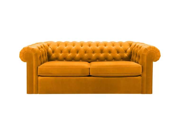 Диван Chesterfield горчичного цвета