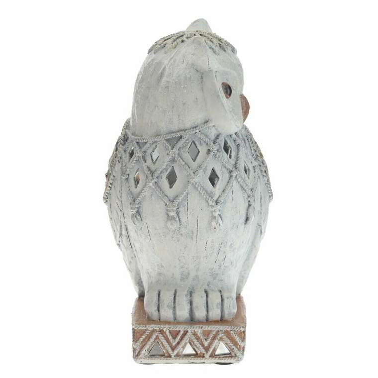Фигурка декоративная Сова М бело-серого цвета