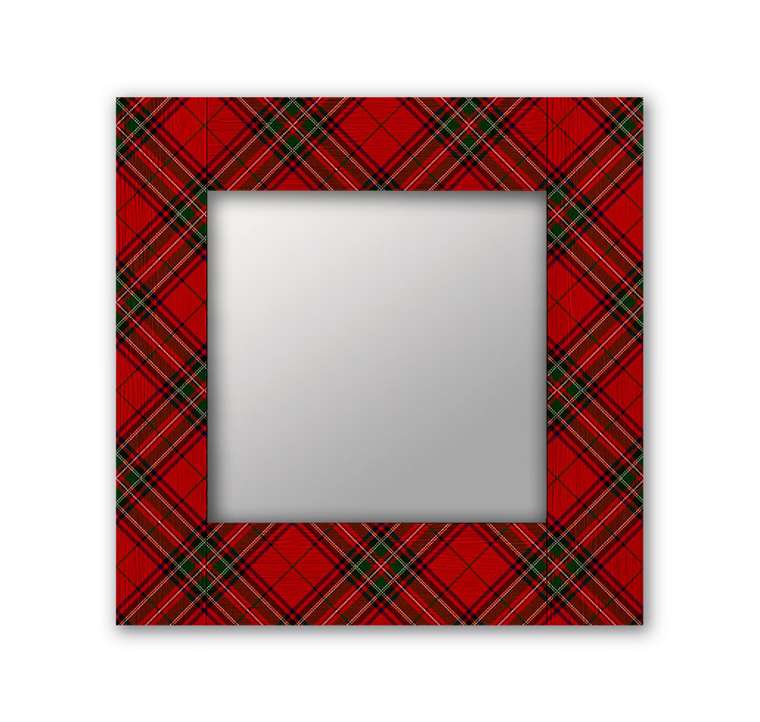 Настенное зеркало Шотландия-6 50х65 красного цвета