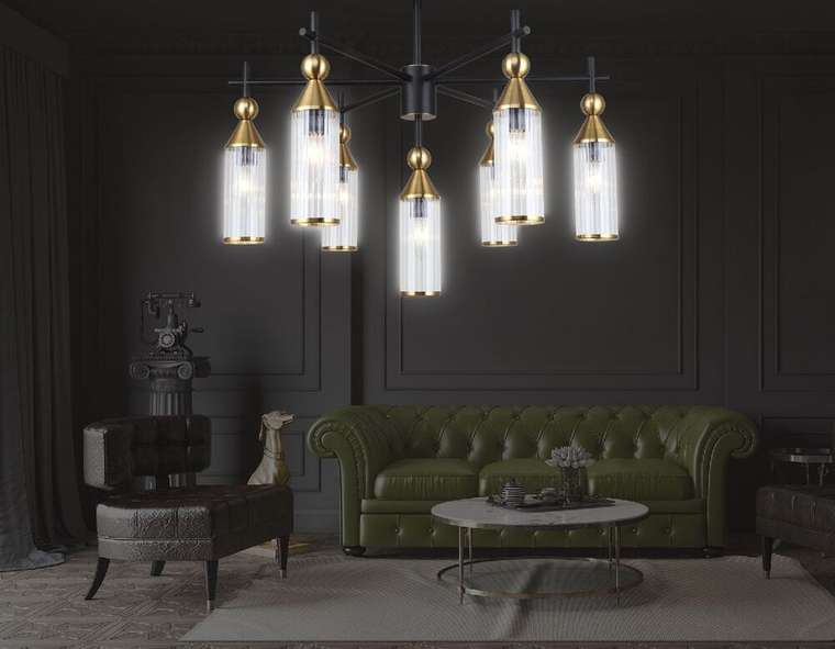 Люстра на штанге Heigh Light LH55257 (стекло, цвет прозрачный)