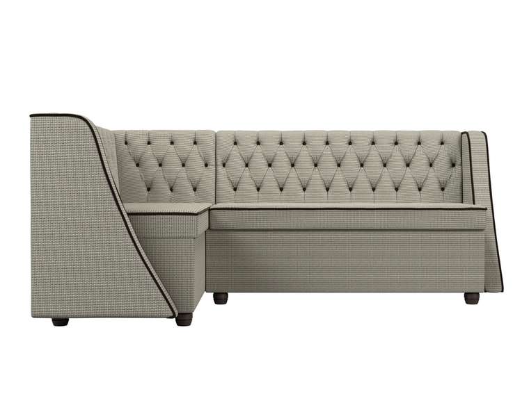 Кухонный угловой диван Лофт серо-бежевого цвета левый угол