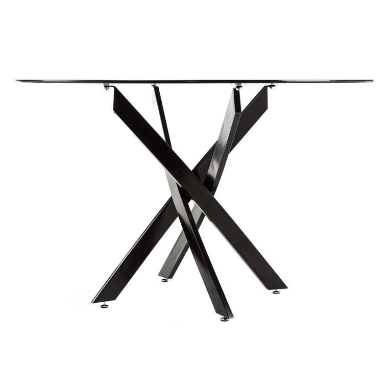 Обеденный стол Komo Black со стеклянной столешницей