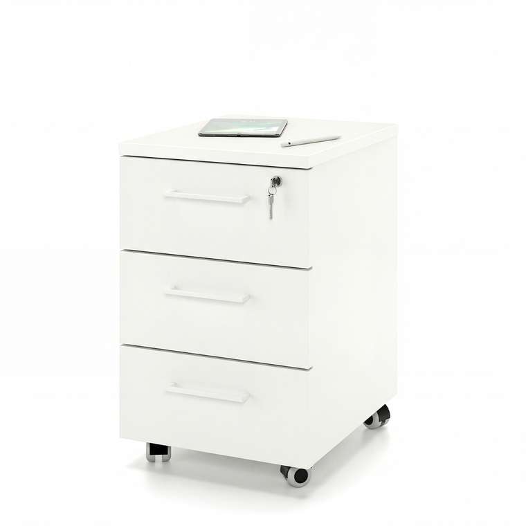 Тумба мобильная белого цвета