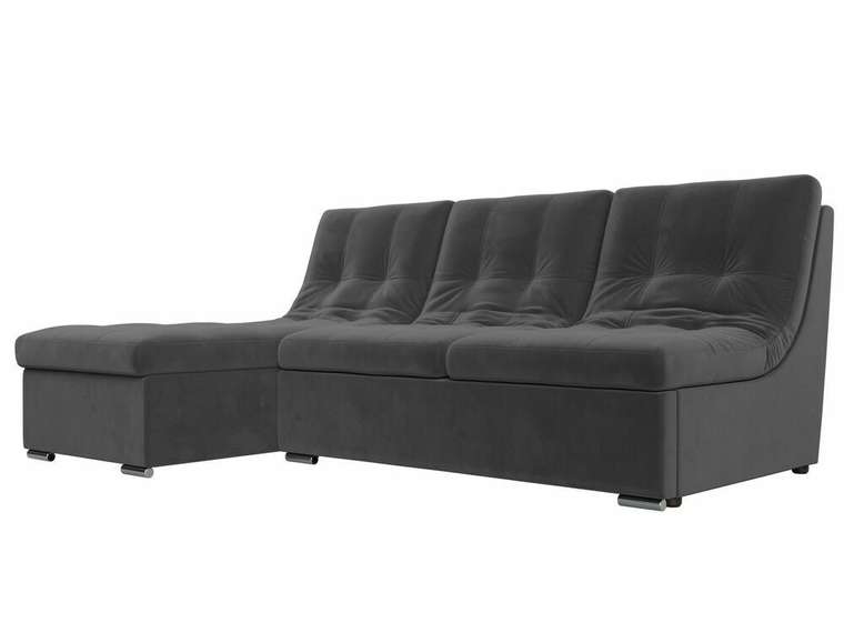 Угловой диван-кровать Релакс серого цвета угол левый