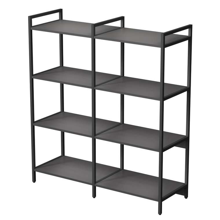 Стеллаж 10ССД.4.600 средний двойной 4 полки темно-серого цвета