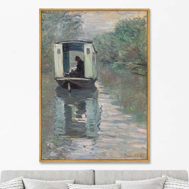 Репродукция картины на холсте The Studio Boat (Le Bateau-atelier), 1876г.