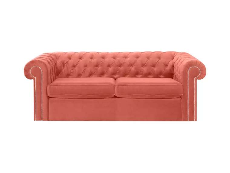 Диван-кровать Chesterfield кораллового цвета
