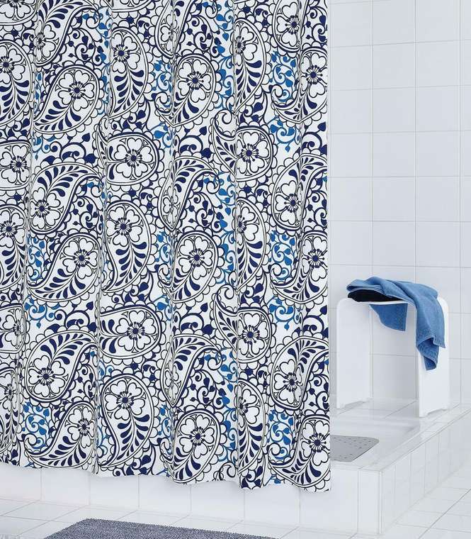 Штора для ванных комнат Oriental синий/голубой