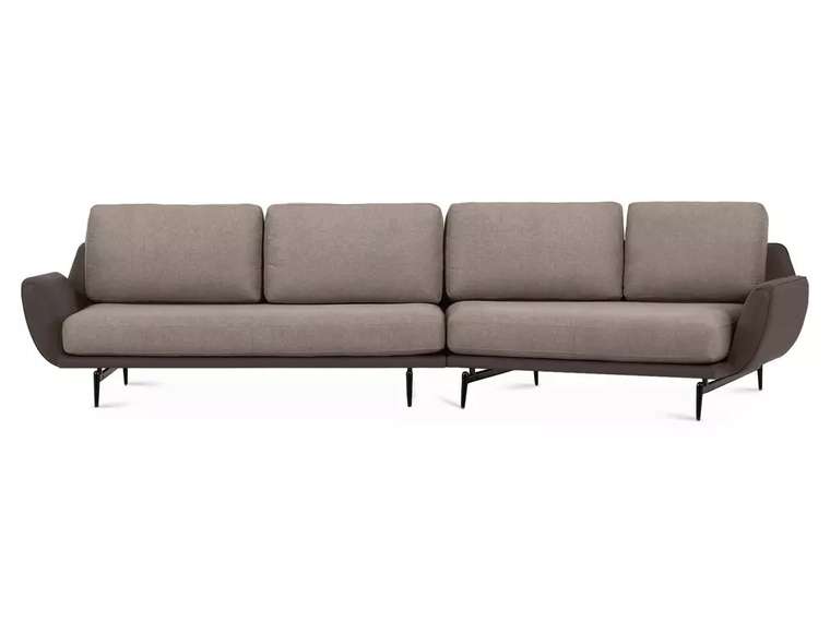 Угловой диван правый Ispani коричнево-бежевого цвета