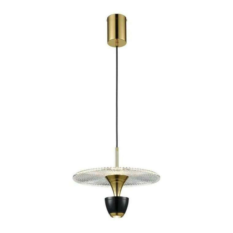 Подвесной светодиодный светильник Ebbo черно-золотого цвета